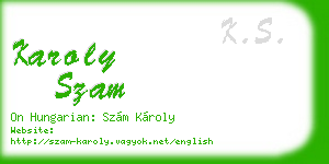 karoly szam business card