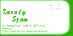 karoly szam business card